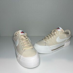 Nike Cream White Platform Sneakers
